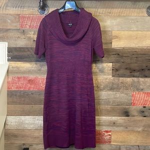 Cowl neck sweater dress